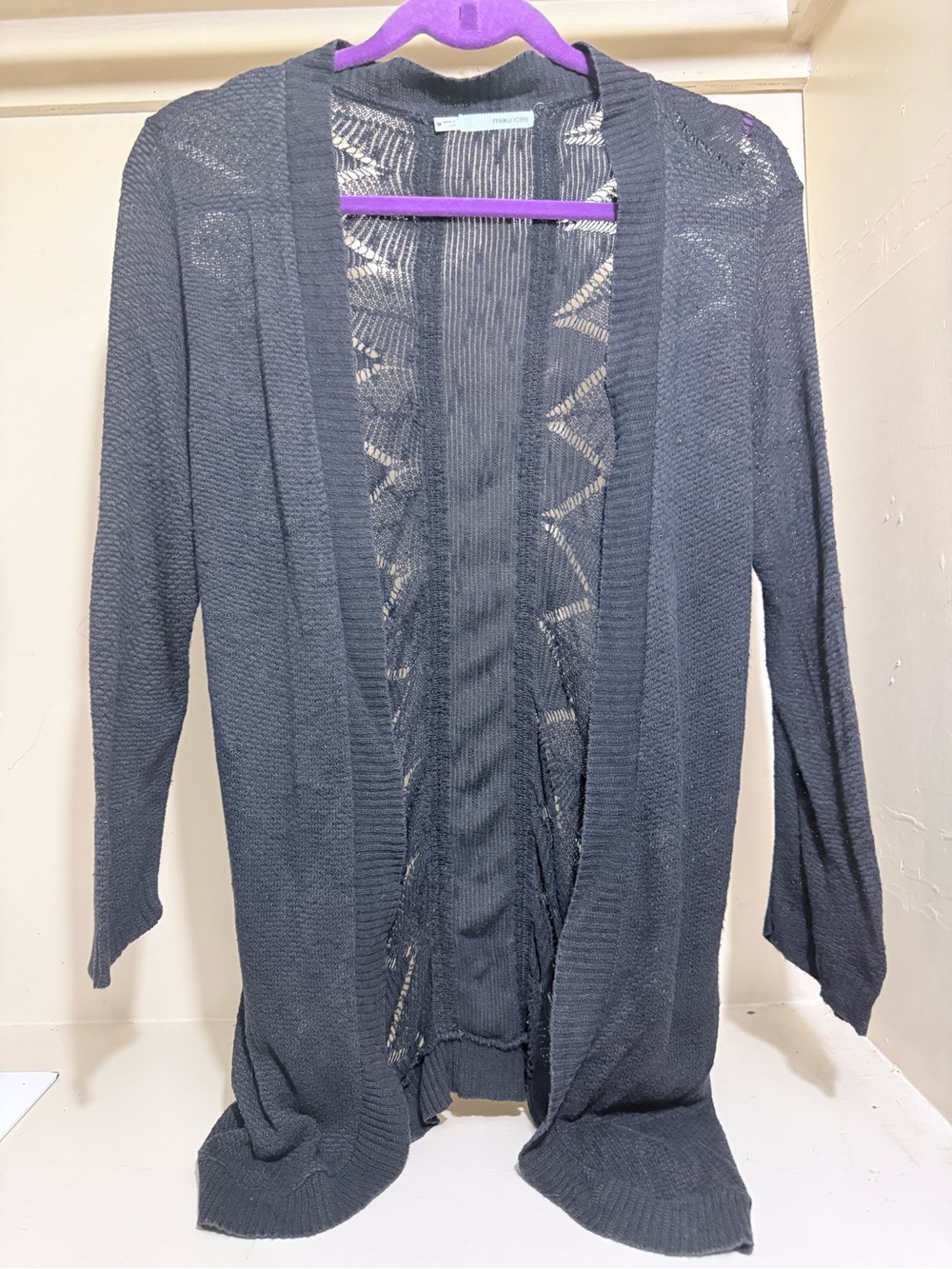 Maurices Charcoal Open-Front Knit Cardigan